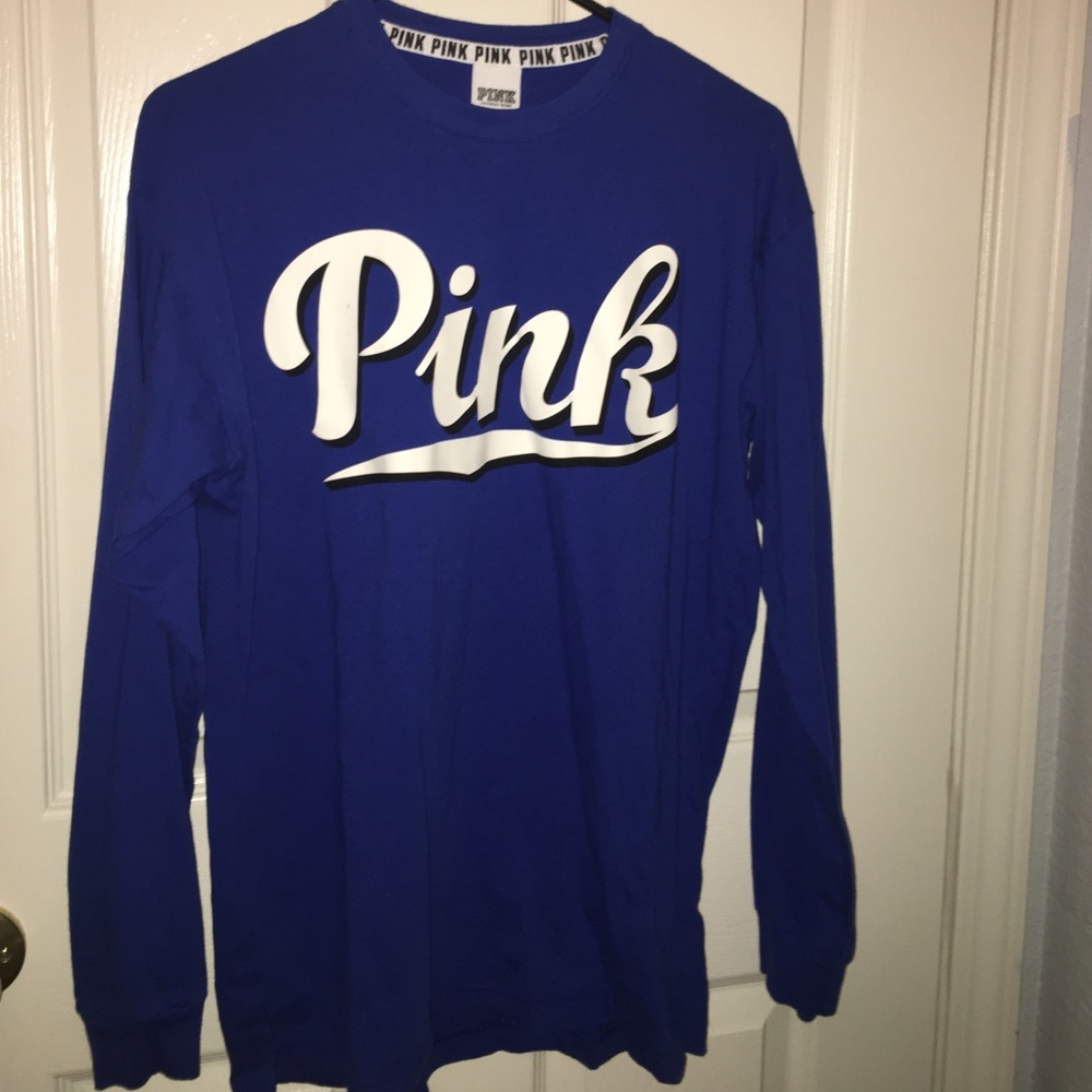 Vs Pink royal blue long sleeve top
